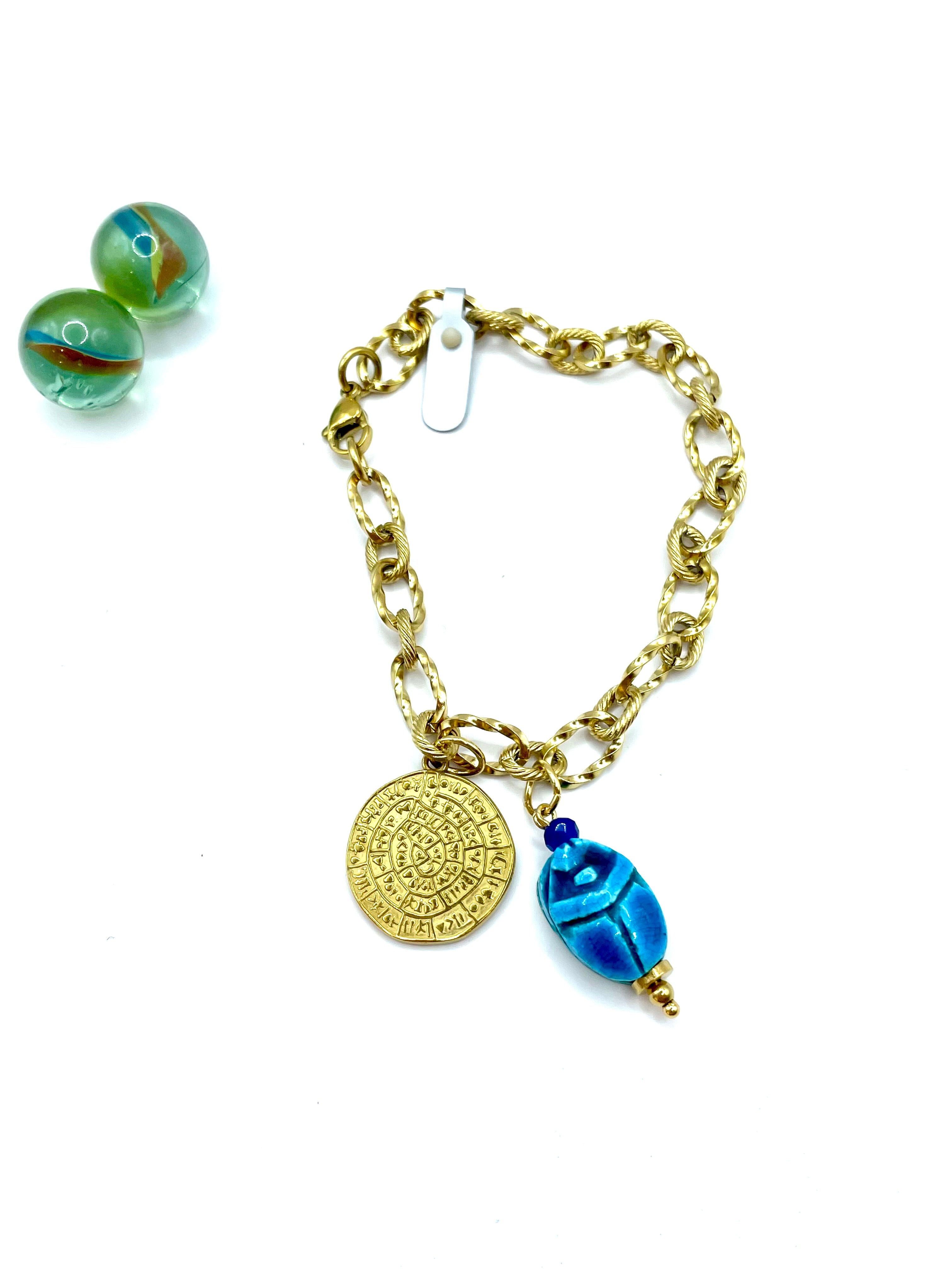 ''scarabeo & phaistos disk'' charm bracelet
