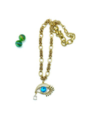 ''HORUS'' stainless steel necklace 3in1 ( turquoise )