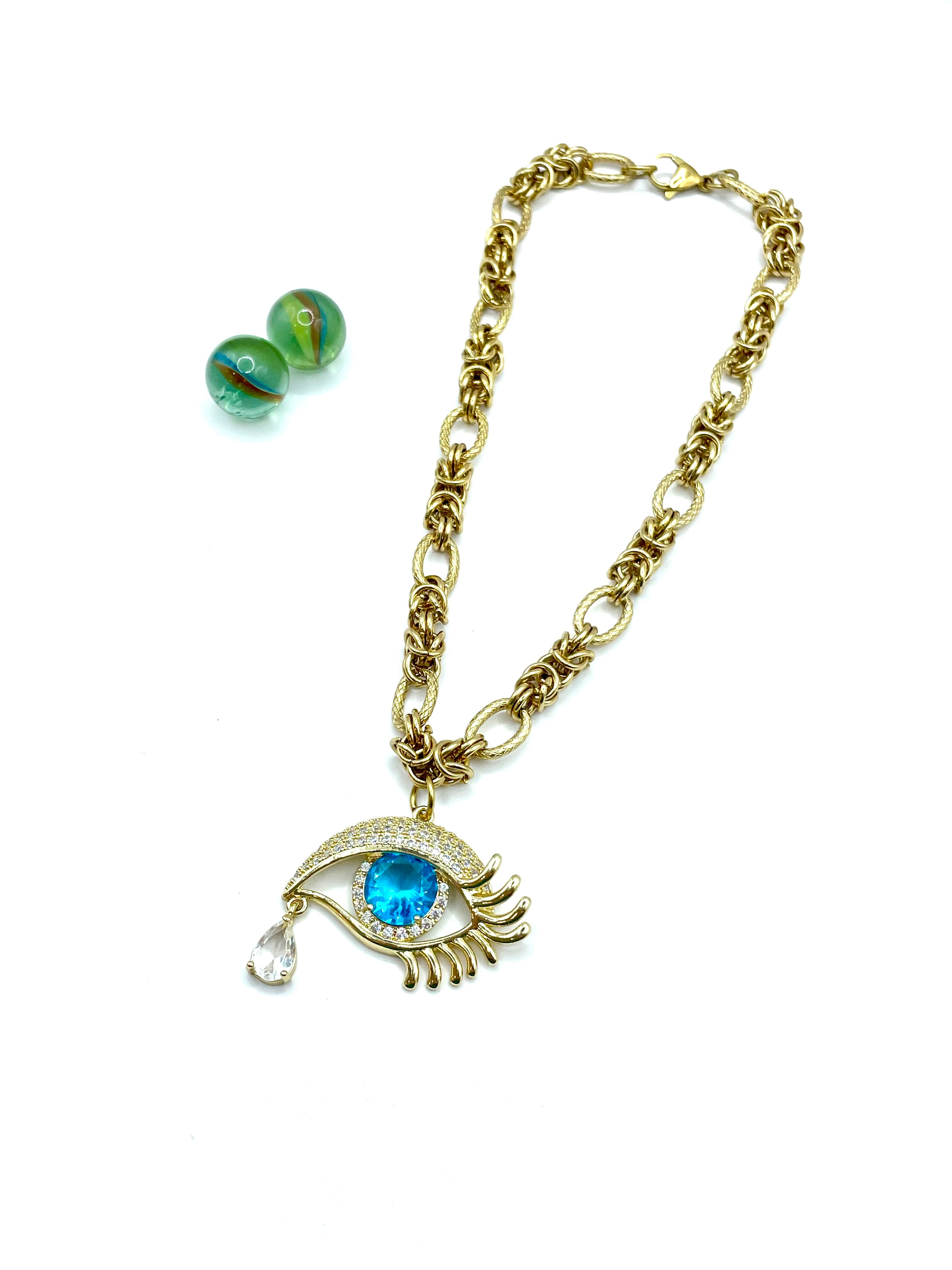 ''HORUS'' stainless steel necklace 3in1 ( turquoise )