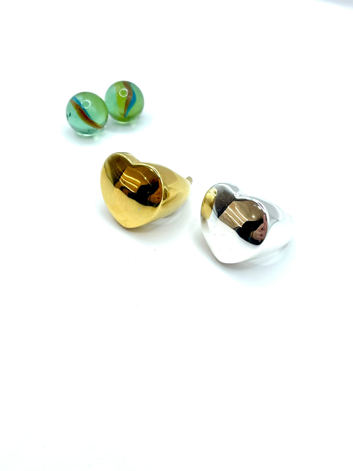 ''BOLD HEART'' stainless steel RING