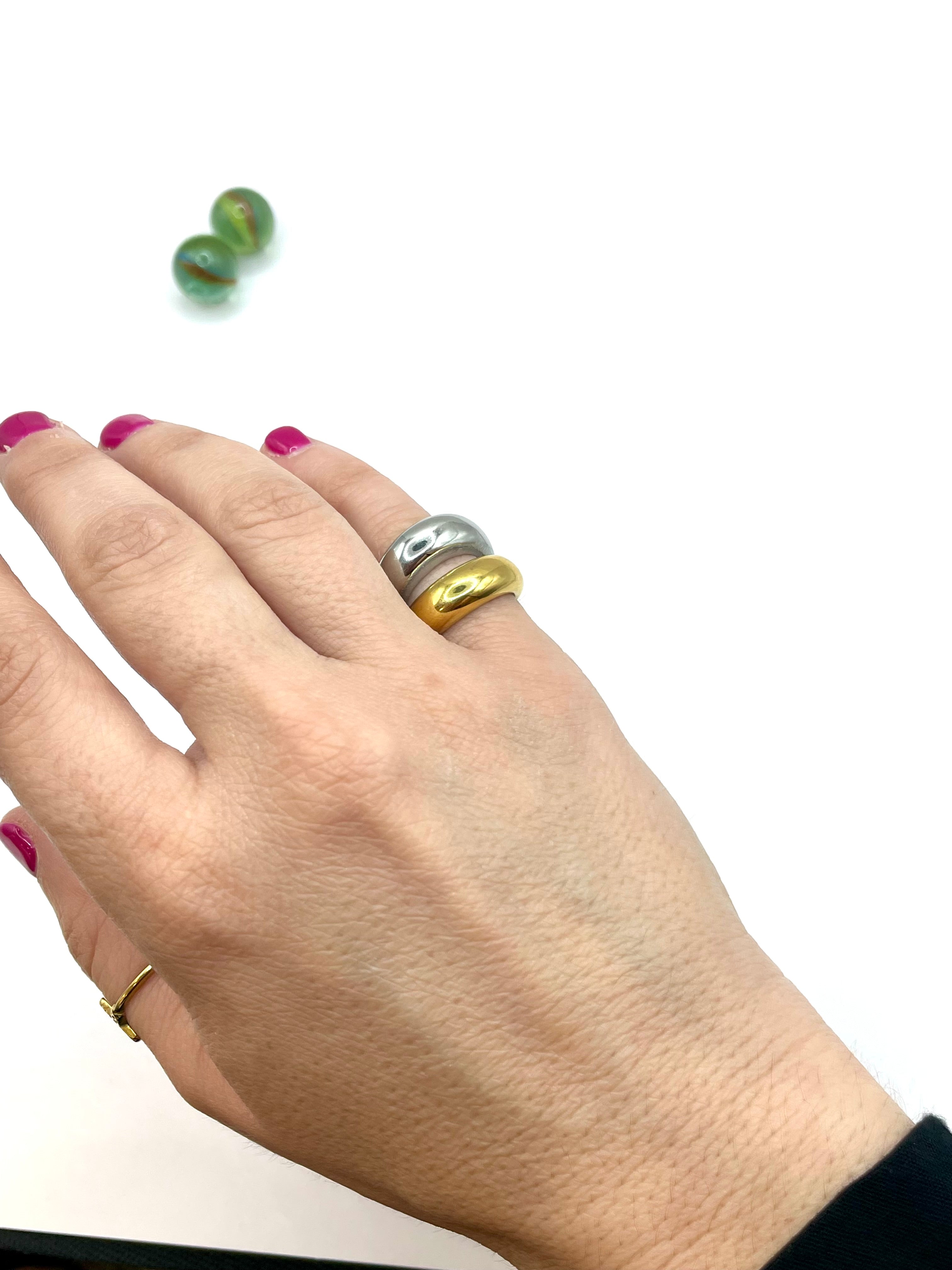 ''AGBARA LUSTRE'' stainless steel RING