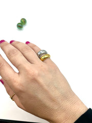 ''AGBARA LUSTRE'' stainless steel RING