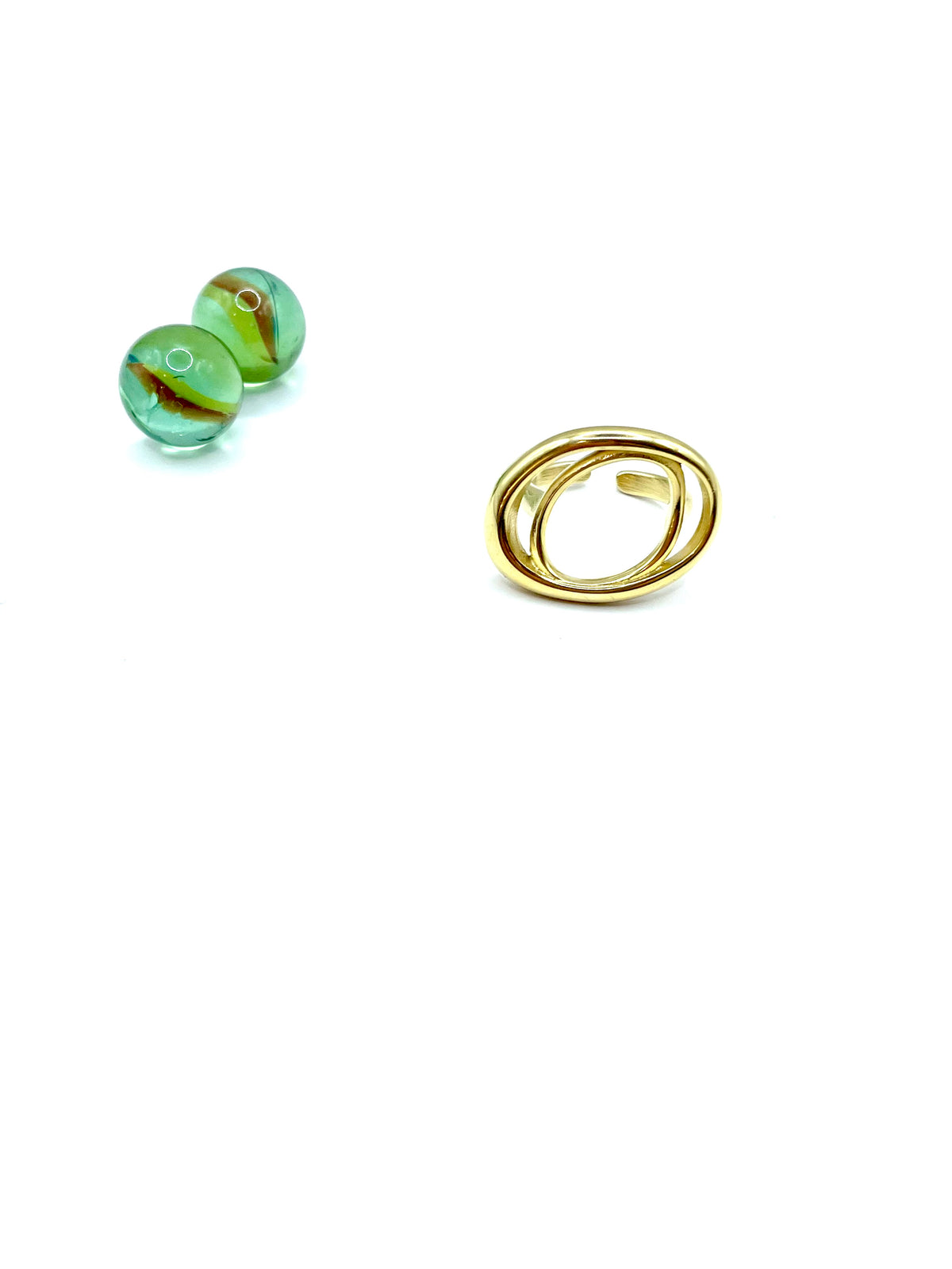 ''abstract EYE OVAL'' stainless steel RING