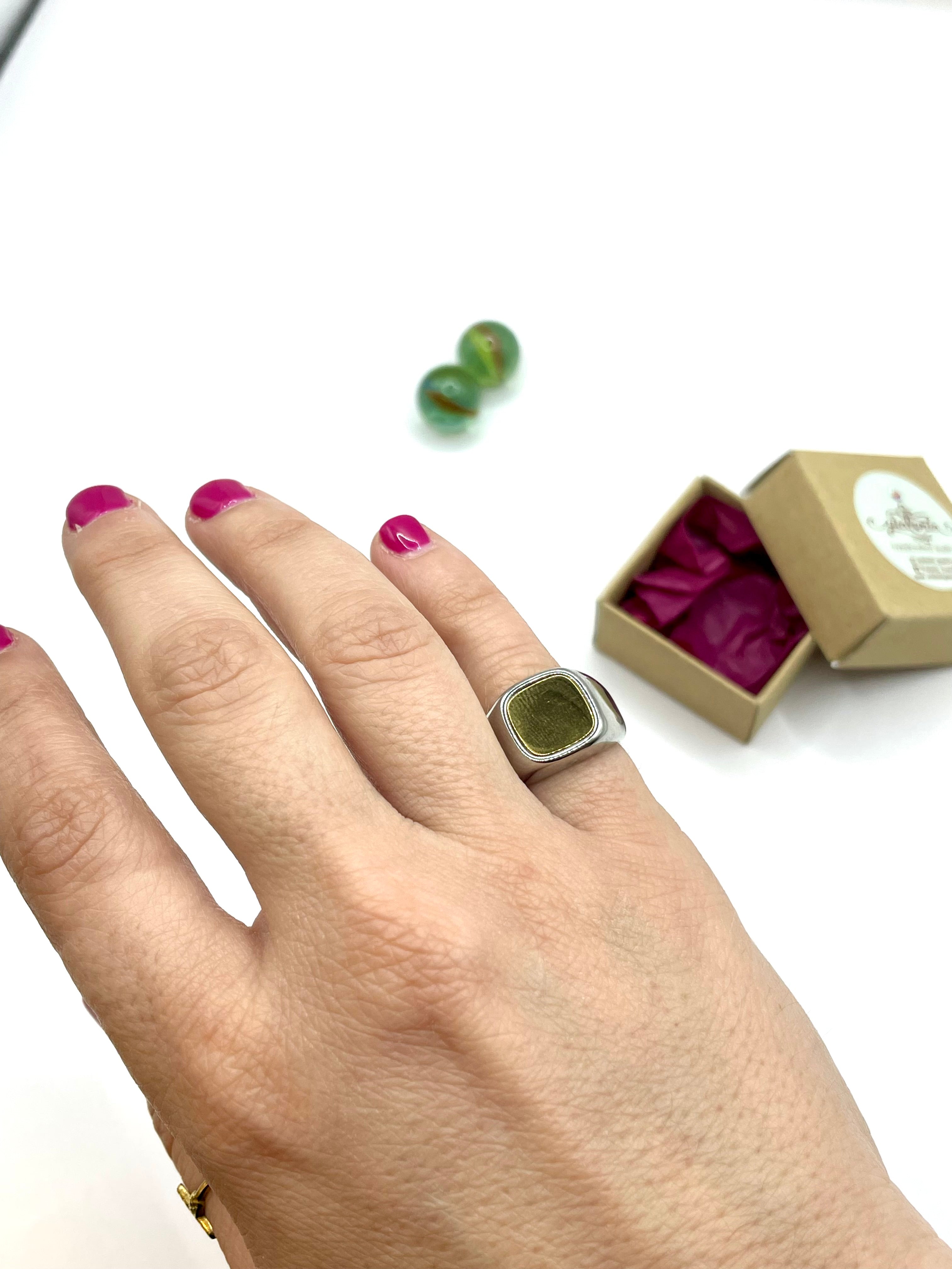 classic square chevalier RING